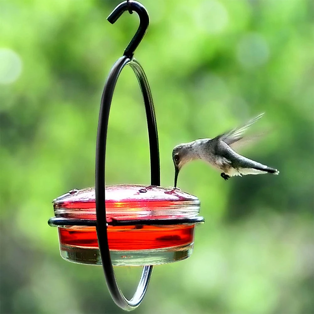 Bandeja alimentadora de colibríes con cuenco de plástico rojo, comederos para colibríes al aire libre, atraen pájaros para jardín exterior, patio trasero, terraza - imagen 2