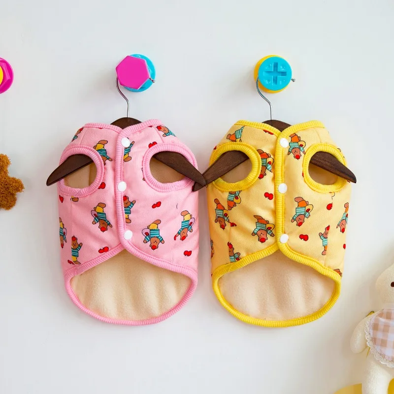 Abrigos bonitos de oso de dibujos animados para perros, ropa de invierno de lana para perros pequeños y medianos, chalecos, ropa de Yorkshire Terrier, chaquetas para cachorros