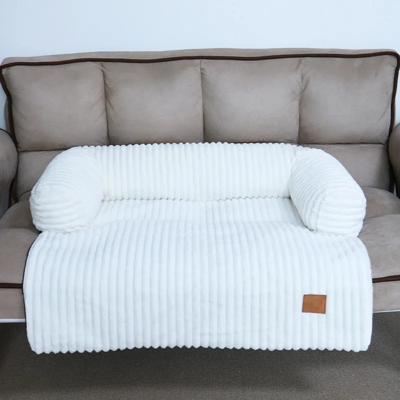 Cama extraíble lavable para perros y gatos – Piel de conejo a rayas - imagen 5