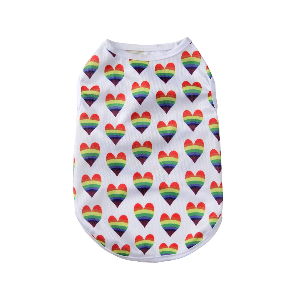 Chaleco transpirable con estampado creativo para perro, ropa para perros pequeños, medianos, gatos, arcoíris, camiseta para cachorros, trajes suaves para Chihuahua - imagen 4