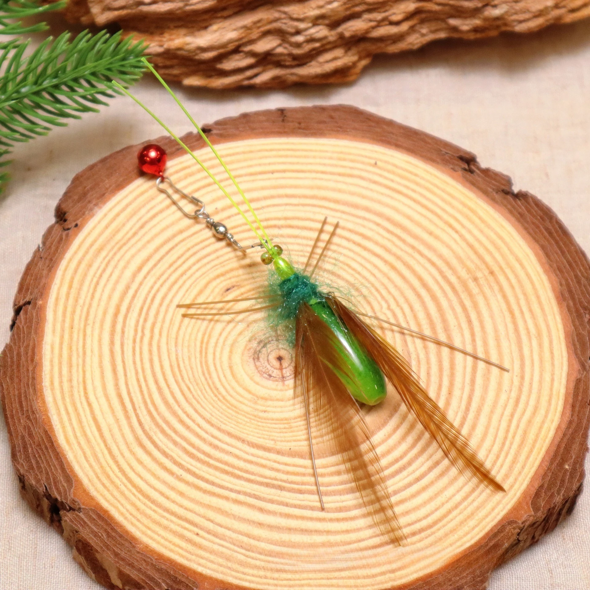 Accesorios de repuesto de plumas de abeja Mantis de simulación, palo divertido para gato, varilla Teaser, juguete para mascotas, plástico y madera, 2 uds. - imagen 2