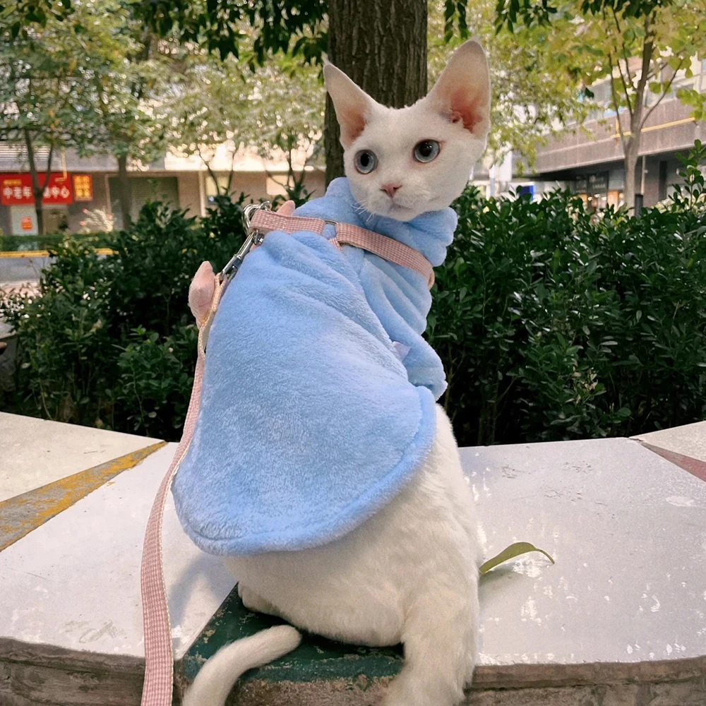 Ropa gruesa y cálida para gatos Sphynx, suéter de invierno para mascotas, sudaderas con capucha de Chinchilla persa, ropa para perros y mascotas, katten kleding - imagen 5