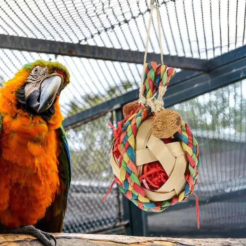 Juguetes trituradora de papel, accesorios para jaulas colgantes, juguetes coloridos para periquitos, Conures, loros, pájaros de amor, juguetes para pájaros para jaula - imagen 2