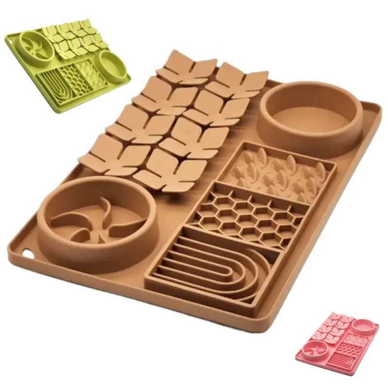 Productos para mascotas con ventosas, vajilla de silicona de doble tazón de movimiento lento para gatos y perros, antideslizante y a prueba de fugas, alimentador olfativo - imagen 2