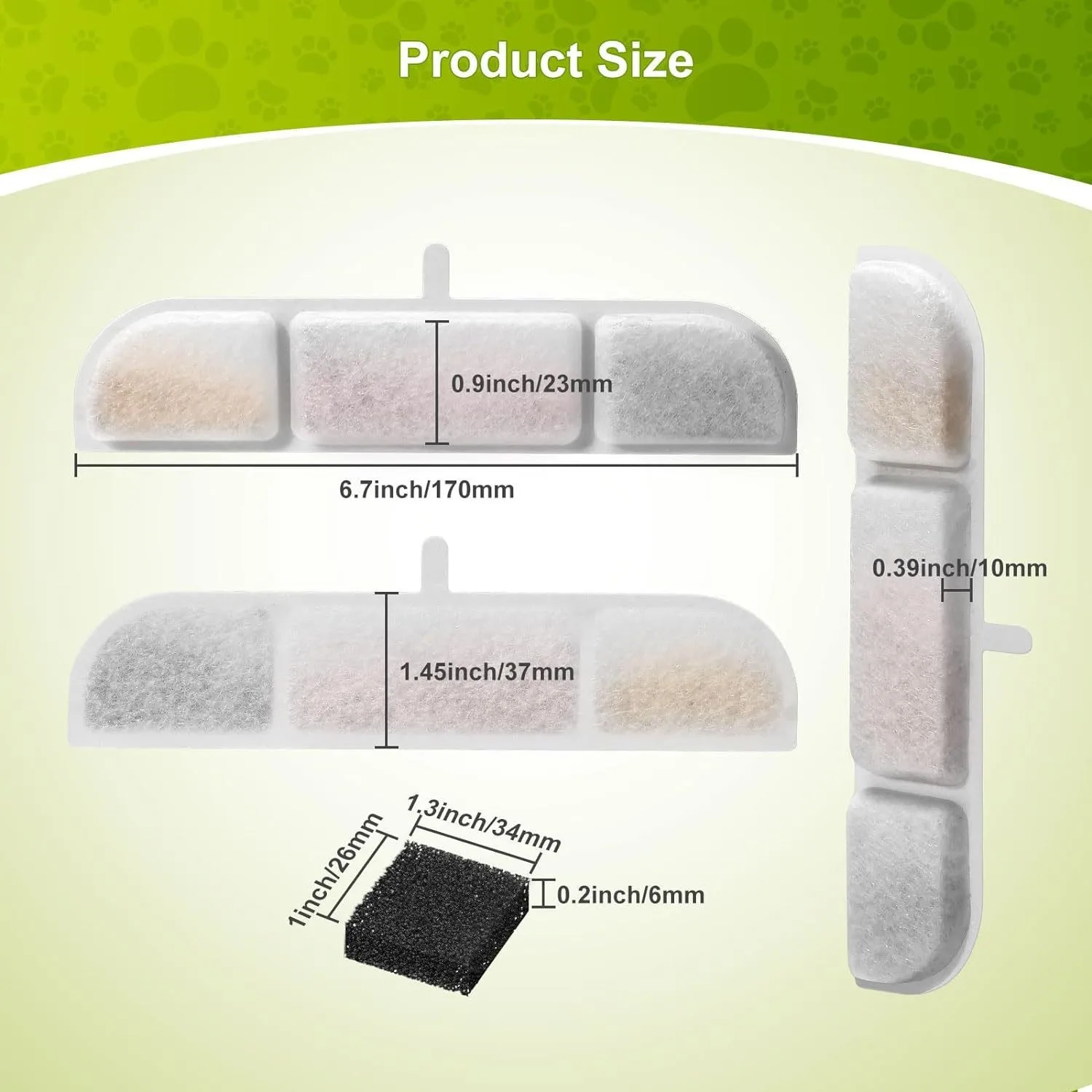 Reemplazo de cartucho de filtro de carbón activado DownyPaws para bebedero de gato WFP6, paquete de 6/12 piezas - imagen 3