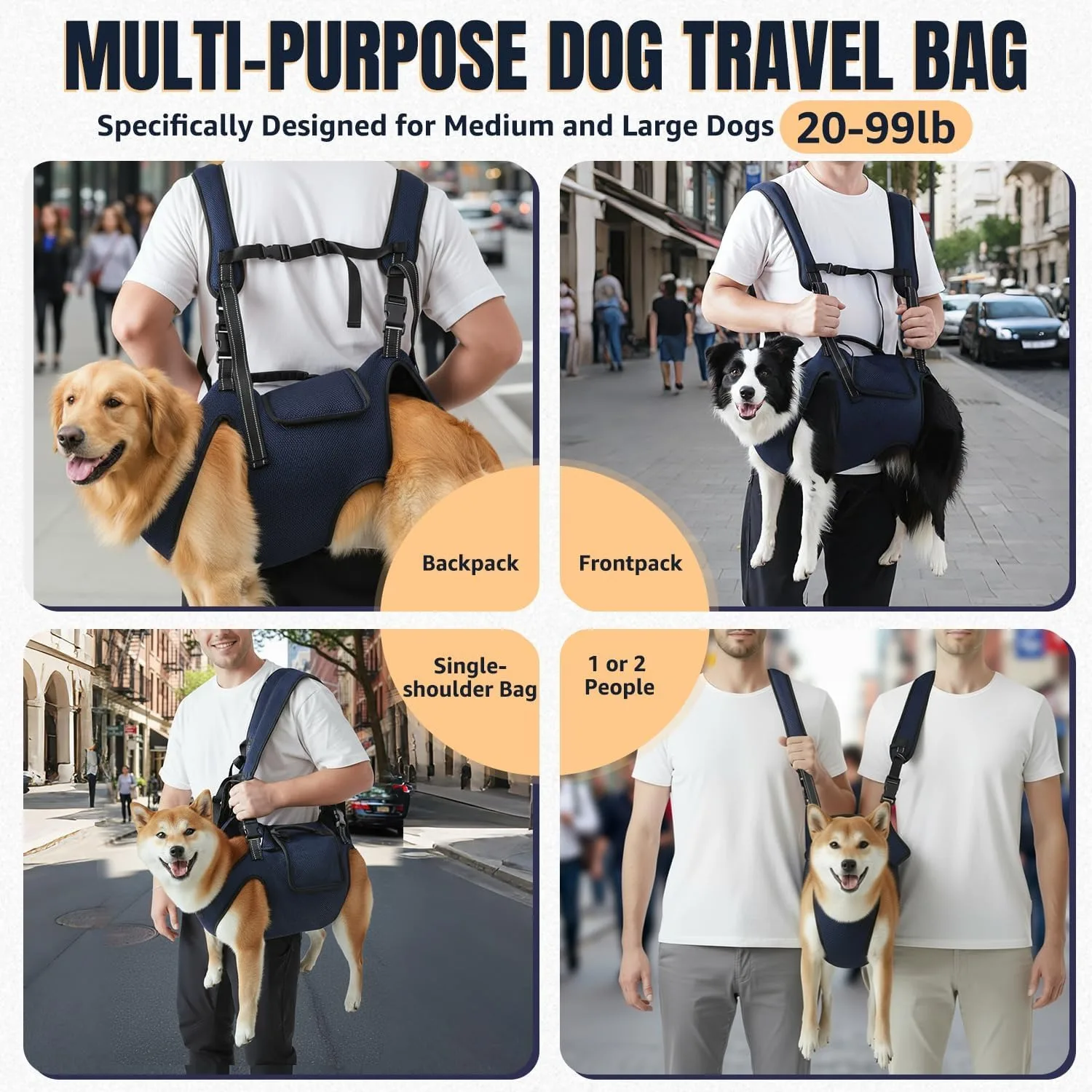 Arnés elevador para perros mayores o discapacitados – Soporte transpirable para mover - imagen 3