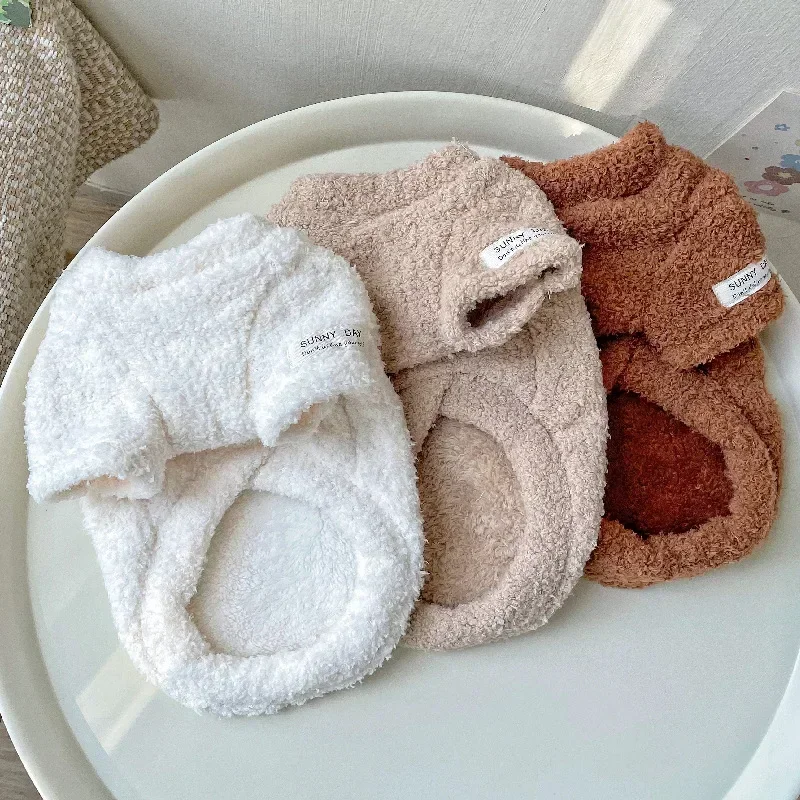 Suéter cálido de Color sólido para perros pequeños y medianos, ropa de invierno para cachorros, suministros para perros