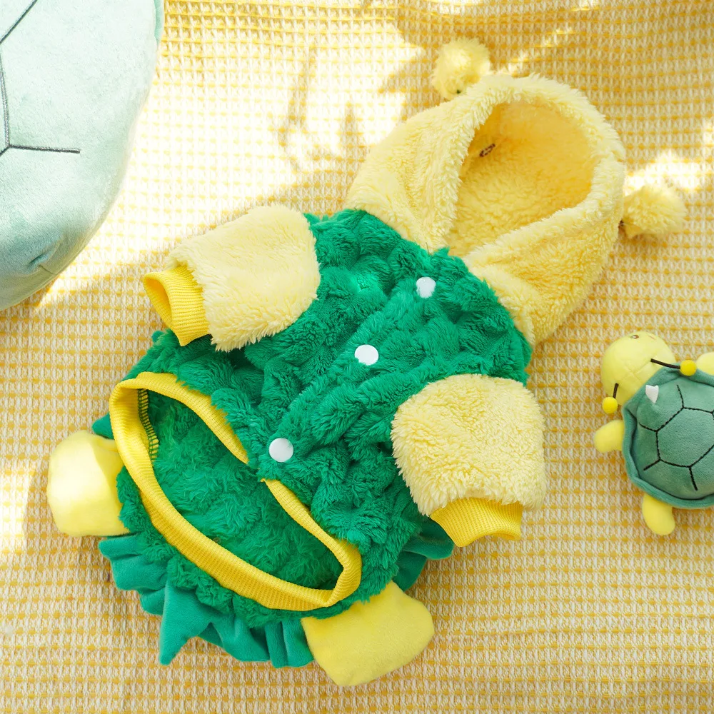 Ropa para perros, sudaderas con capucha de lana suave y cálida para perros pequeños, disfraz de Cosplay para cachorros y gatos, abrigo con capucha para mascotas, chaqueta con bolsa para tortugas - imagen 4