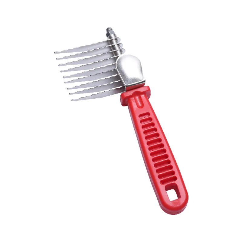 Peine para perros, herramientas de aseo para mascotas, rastrillo para perros, recortador, peine para perros y gatos de acero inoxidable para desmastar el pelo muerto mate y anudado - imagen 5