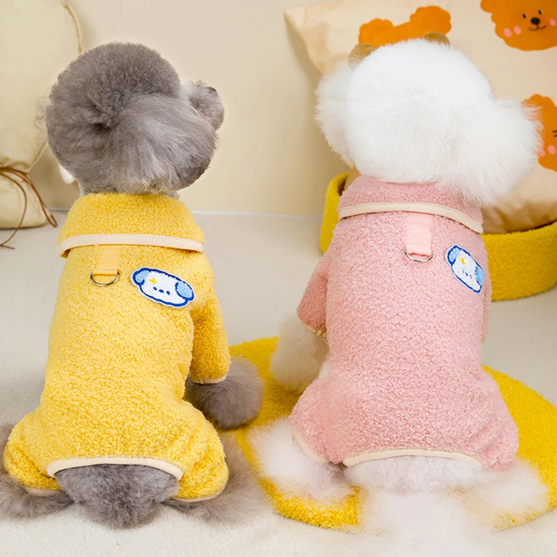 Monos cálidos de invierno para perros, ropa suave de felpa para mascotas para perros pequeños y medianos, ropa cómoda para perros, trajes para Chihuahua y Yorkies - imagen 2