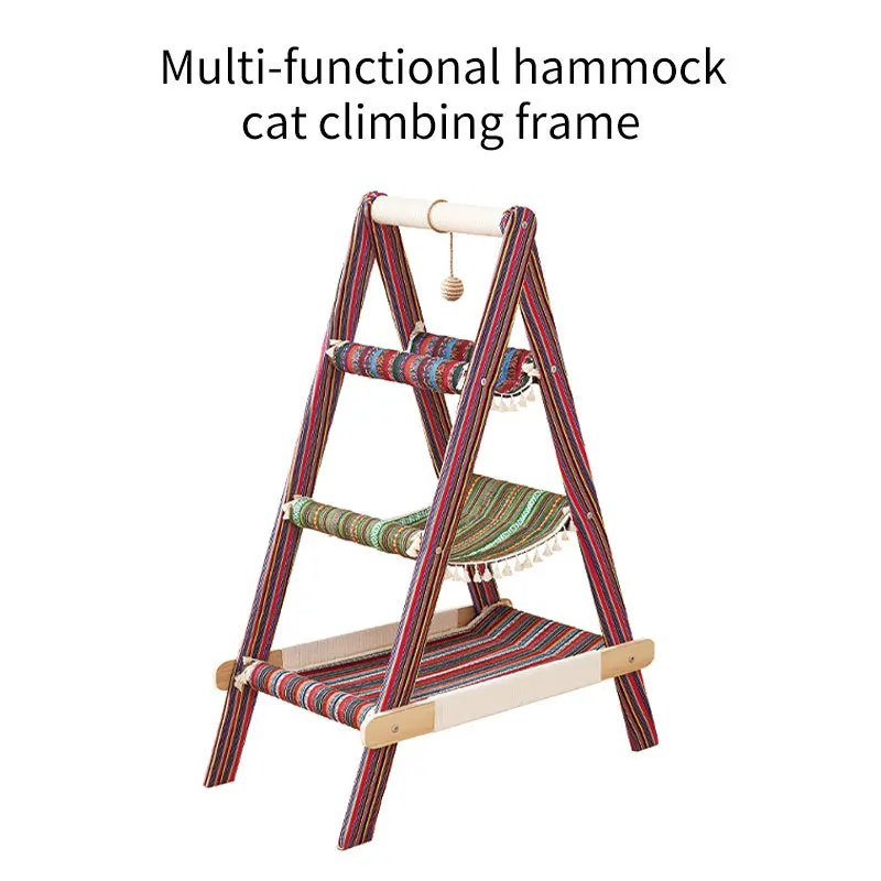 Marco de escalada para Gato, cuerda para espada de madera maciza, rascadores para gatos, cama, productos para mascotas, juguetes, escaleras, muebles para el hogar, accesorios - imagen 2