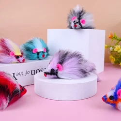 Lote de juguetes para gatos – ratones peluche y plumas coloridas