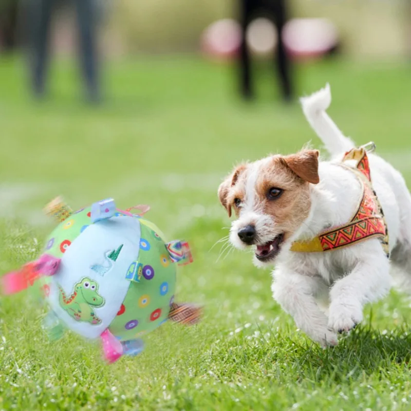 Pelotas de lana suave para perros, juguetes para chirrido, pelotas de entrenamiento, suministros interactivos de molienda de dientes resistentes al masticable, productos de juego para mascotas - imagen 2