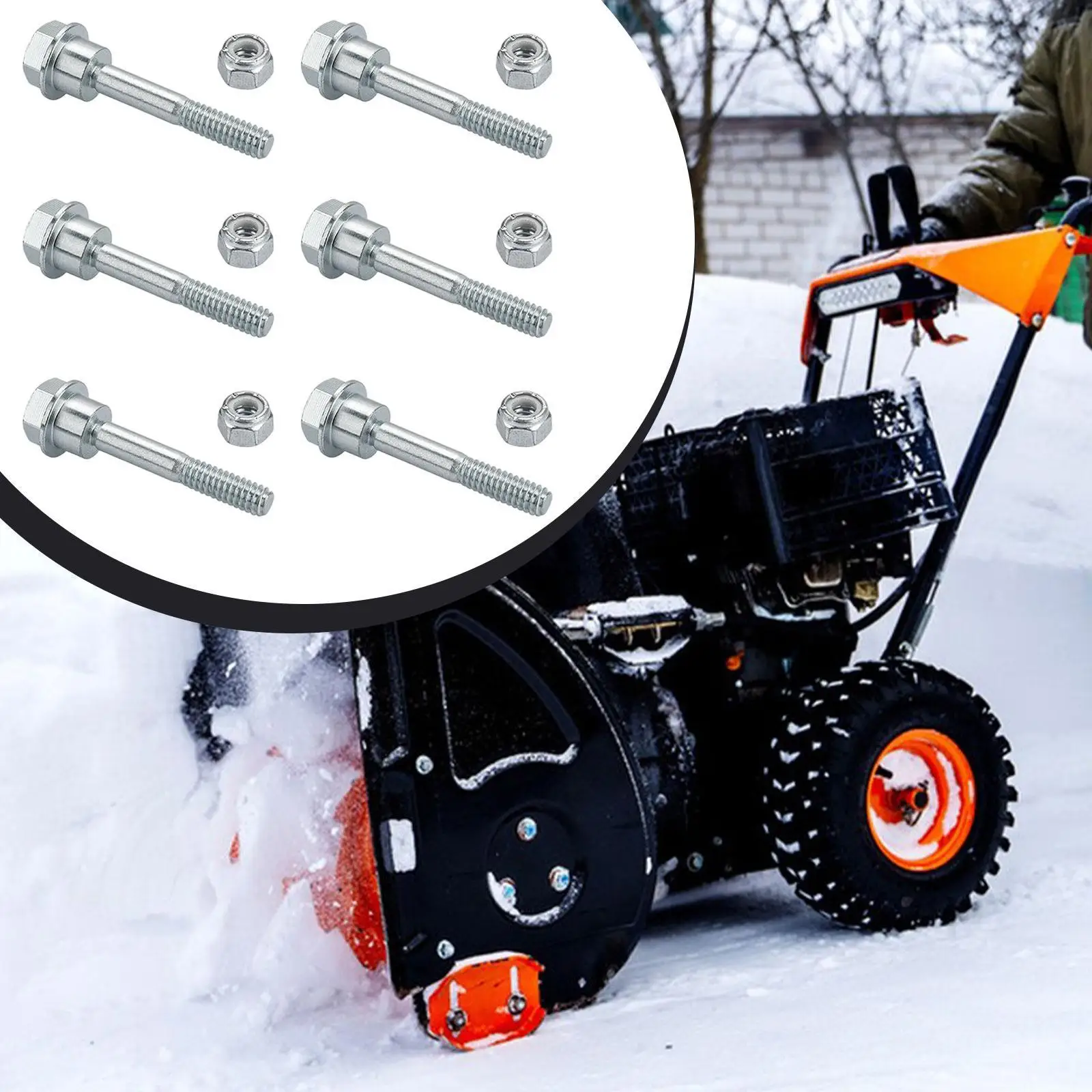6 Pieces Snow Throwers Shear Bolts and Nuts Heavy Duty Supplies Equipment High Performance Accessories for Replacement