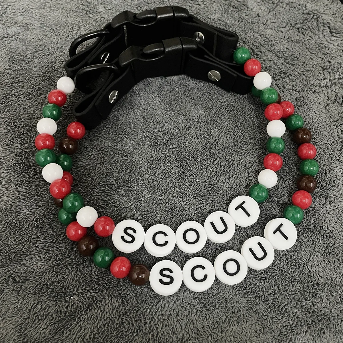 Collar con nombre de cuentas para mascota navideña, conjunto de pulsera de la amistad, Collar personalizado con nombre de perro de Halloween, Collar con cuentas