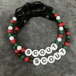 Collar con nombre de cuentas para mascota navideña, conjunto de pulsera de la amistad, Collar personalizado con nombre de perro de Halloween, Collar con cuentas