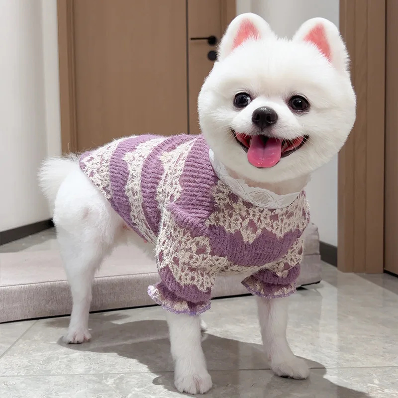 Sudadera morada con capucha y manga burbuja para perros Terrier XS - imagen 4