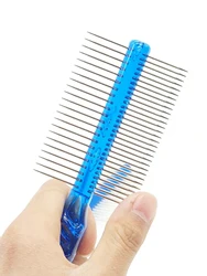 Peine acero inoxidable doble cara para perros y gatos dientes redondos