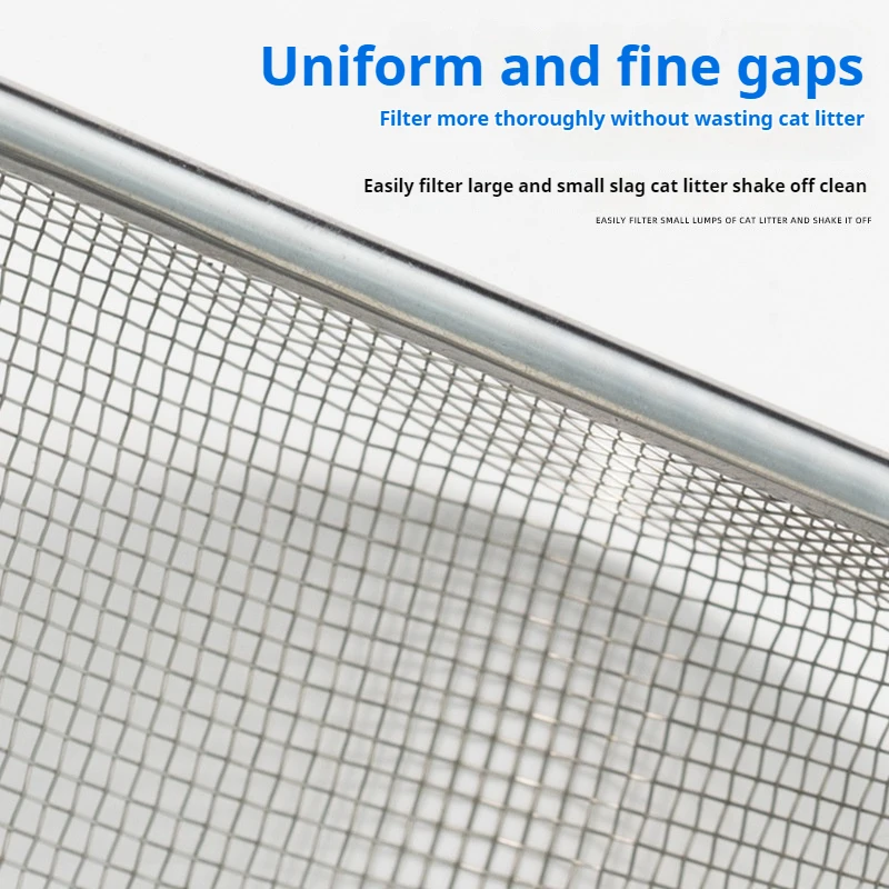 Caídas para gatos Herramienta de pala de arena para gatos de metal, pala de acero inoxidable para arena hinchada para patatas - imagen 4