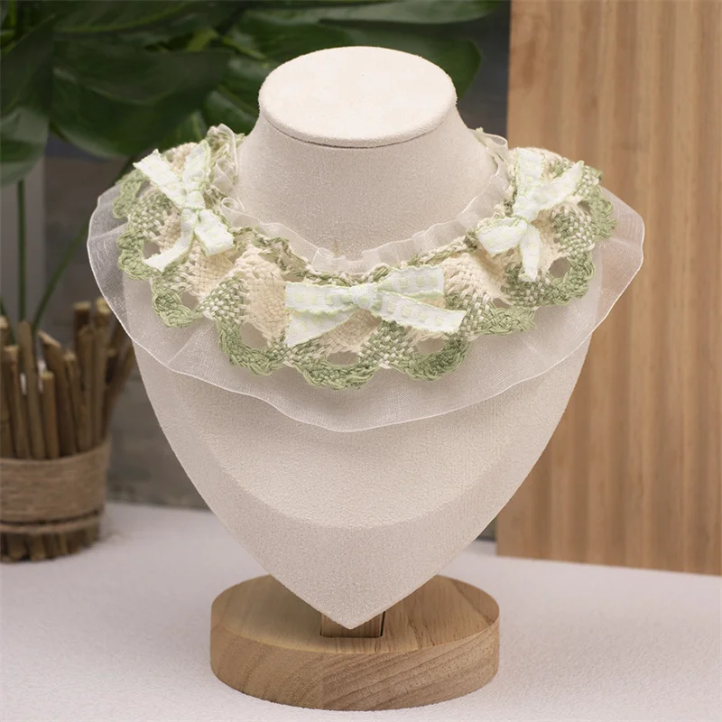 Collar de pañuelos de encaje para perro con lazos, Collar de gato negro y verde, Baberos, accesorios para perros, toalla de Saliva para niñas, suministros de productos para perros pequeños - imagen 4