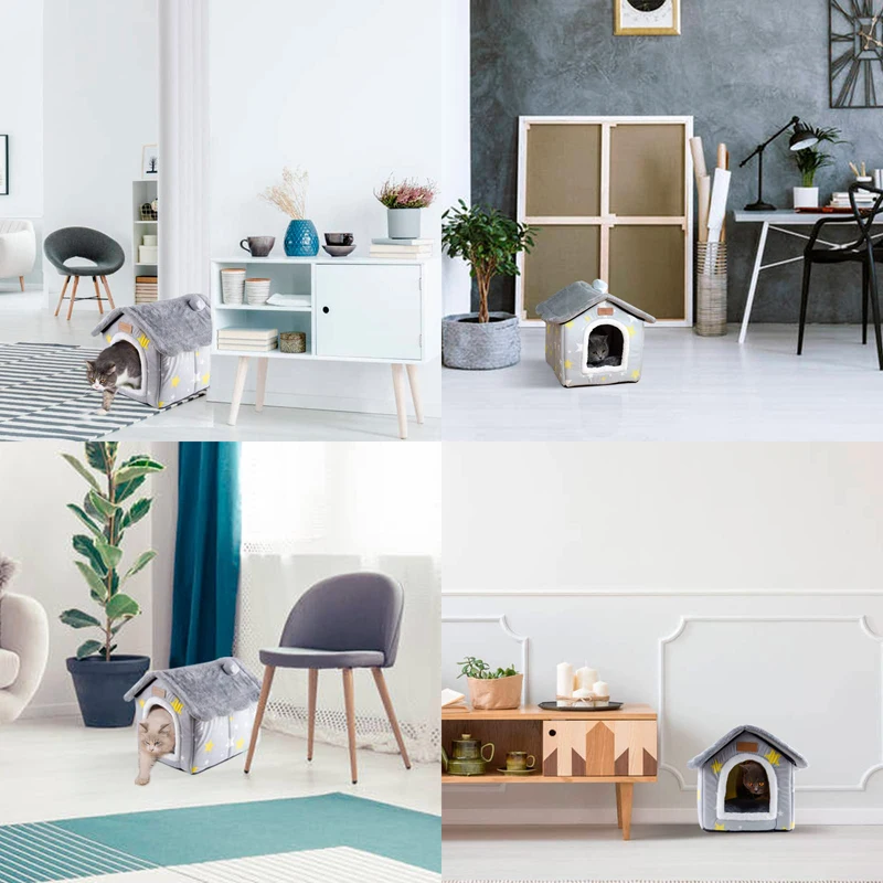 Casa de perro utilizable de cuatro estaciones con cremallera