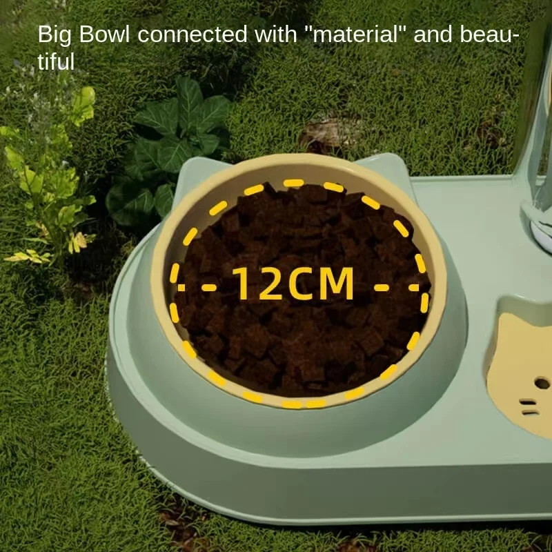 comedero gato Utensilios de comida para mascotas, botella para beber con cinturón de Color, tazón tres en uno, tazón de alimentación y agua para gatos - imagen 4