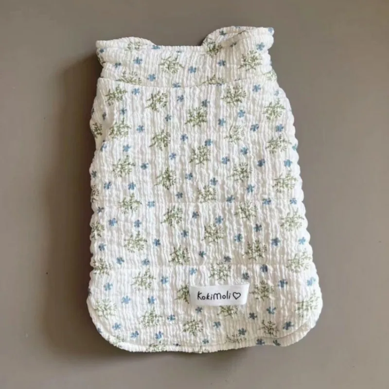 Caliente invierno mascota mono Floral lindo pantalones de calabaza pequeño perro oso de peluche traje de invierno con abrigo Floral para mascotas chaleco ropa para cachorros - imagen 4