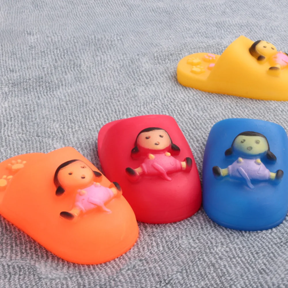 Juguete de zapatilla de goma chirriante para mascotas, juguete para masticar perros para limpieza de dientes, entrenamiento Molar, juguete interactivo para masticar cachorros,