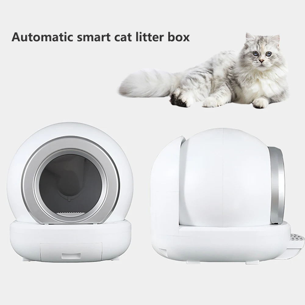 Caja de arena automática para gatos, caja de arena para gatos autolimpiante inteligente, inodoro cerrado para mascotas, caja de arena para gatos de gran capacidad con Control por aplicación