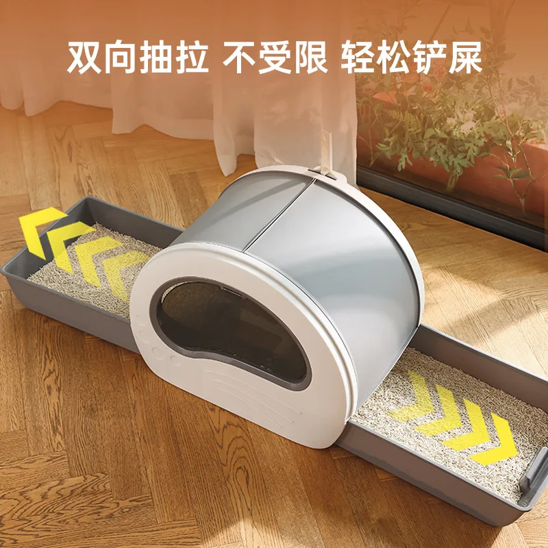 Caja de arena para gatos, cajón completamente cerrado de gran tamaño, inodoro para mascotas, arena a prueba de olores, suministros para mascotas - imagen 4