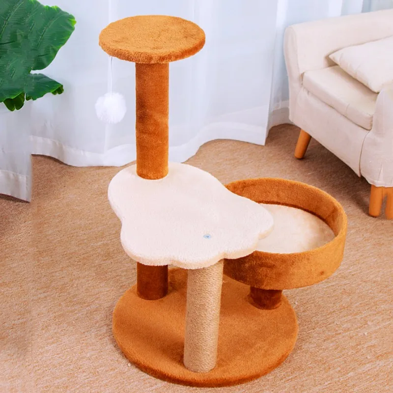 Árbol rascador de sisal con nido y torre para gatos – salva el sofá - imagen 4