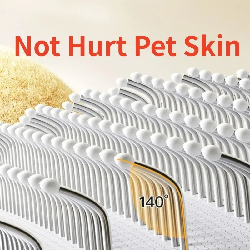 Peine para perros, removedor de pelo para mascotas, cepillo para masaje de perros, cepillo para gatos, cuidado de perros, peine de acero inoxidable para perros, suministros para mascotas con apertura de nudos - imagen 4