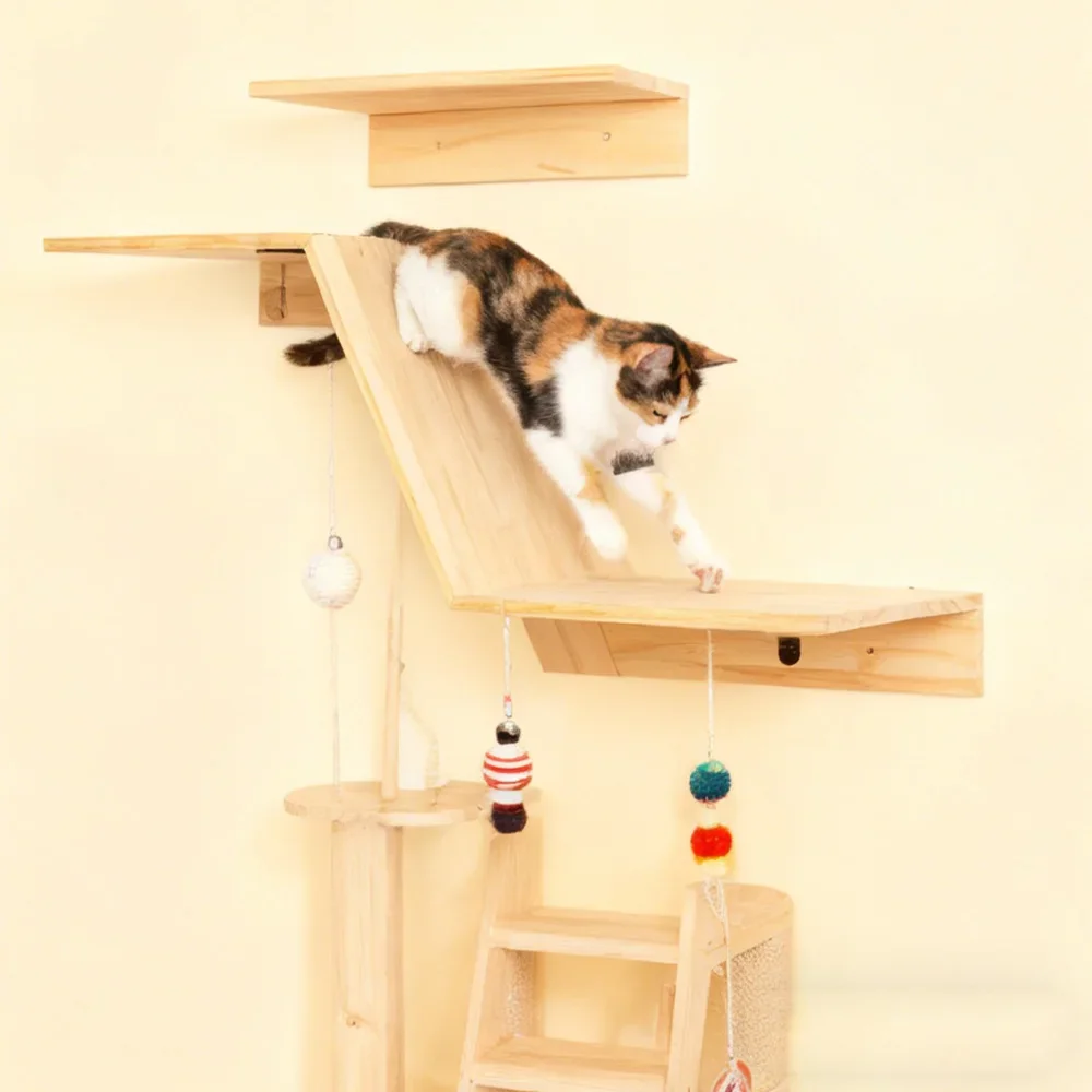 Torre para gatitos en Z con perchero y material resistente - imagen 2