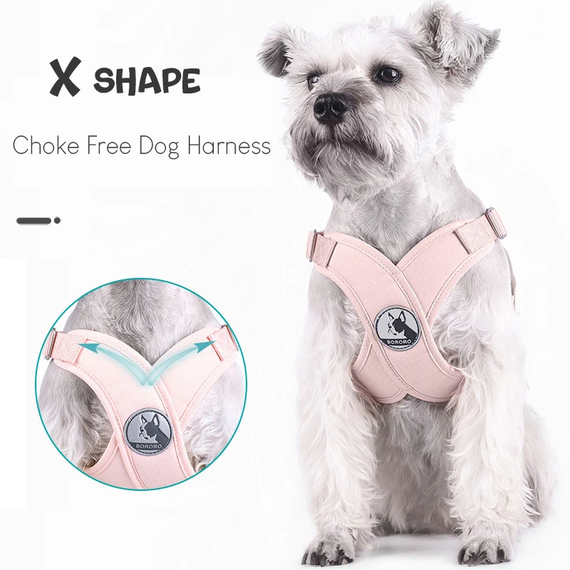 Arnés para perros pequeños en forma de X, conjunto de arnés y correa para perros Macaron de verano, transpirable, sin estrangulamiento, sin tirar, chaleco para cachorros, arnés para Yorkies - imagen 3