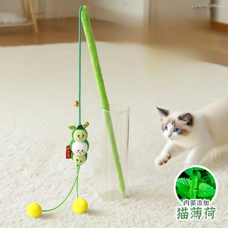 Varita interactiva para gatos, juguete para gatitos, varilla colorida divertida, varita para gatos, juguetes de madera para gatitos, palo interactivo, suministros para gatos