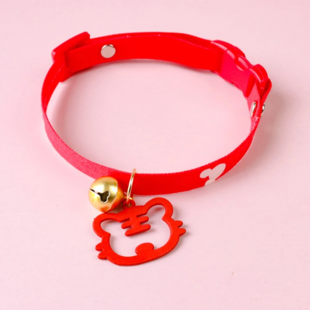 Collar festivo para gatos y perros - Rojo con campana, Año Nuevo chino - imagen 3