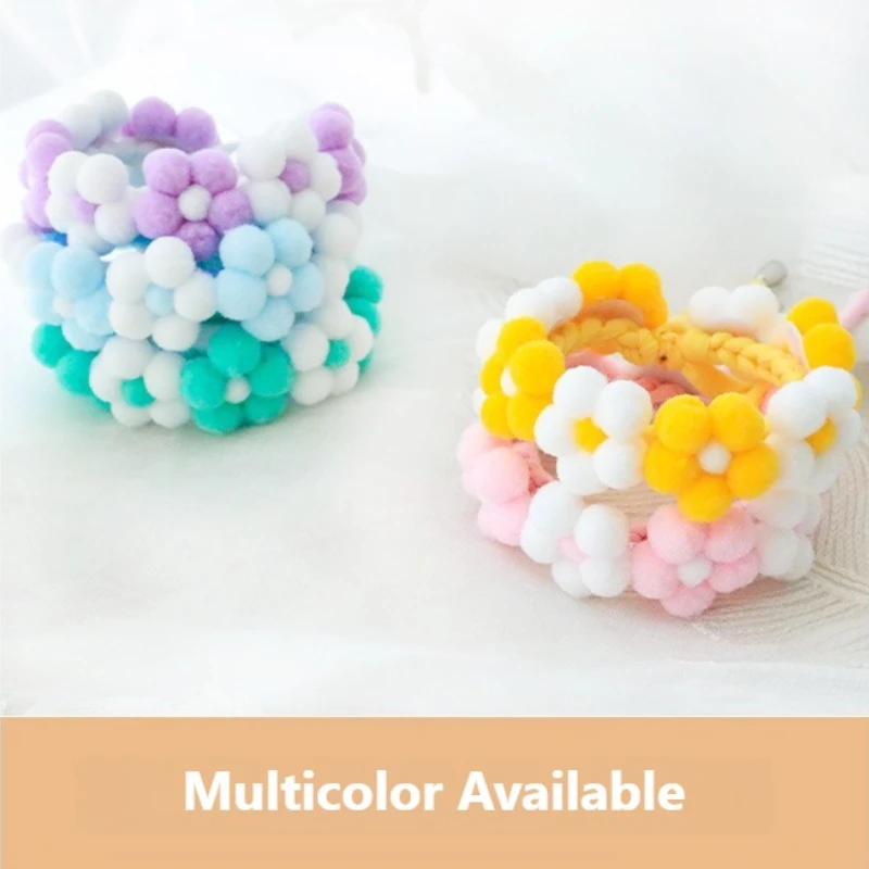 Lindo collar con pompón para mascotas: bufanda de punto suave para perros pequeños como Yorkie, Chihuahua y gatos, accesorio ajustable para cachorros y gatitos - imagen 2