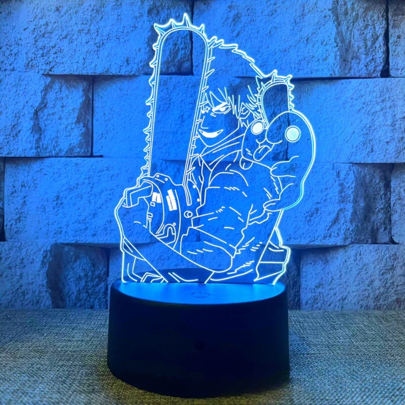 Lámpara LED Chainsaw Man Figura Denji Power Makima Luz nocturna - imagen 2
