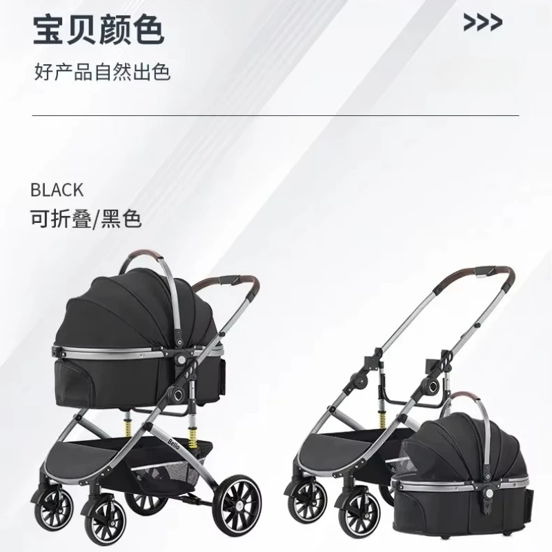 Carros para mascotas grandes y múltiples, carritos para perros, perros de rescate, caja de suministros de transporte de cuatro ruedas, cochecitos para mascotas - imagen 3