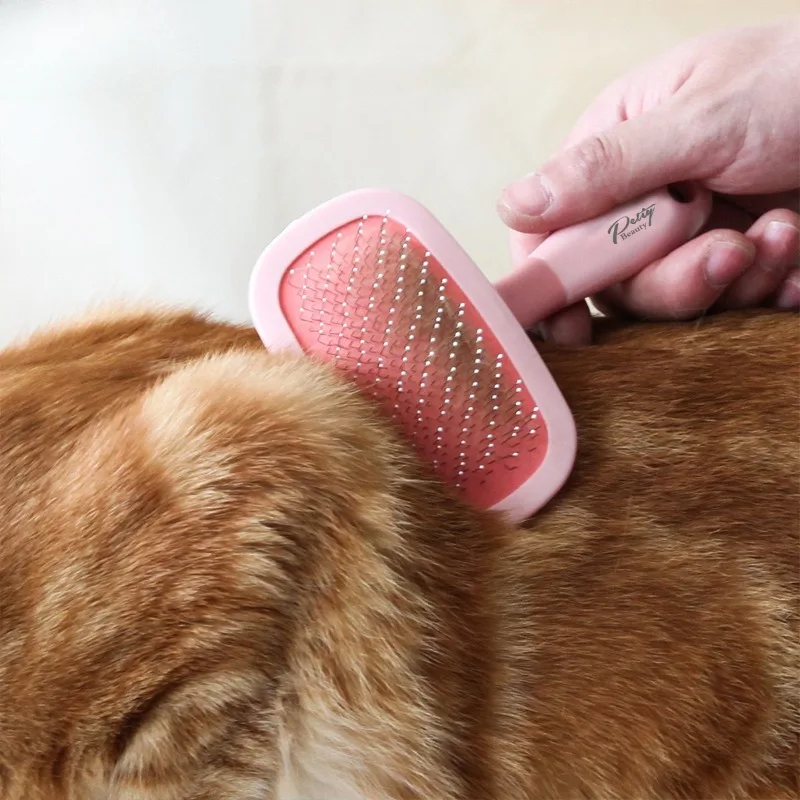 Peine para perros y gatos, masaje para mascotas, cabezal giratorio, aguja, protección de belleza, cepillo para depilación, peine para depilación, productos para mascotas, accesorios - imagen 2