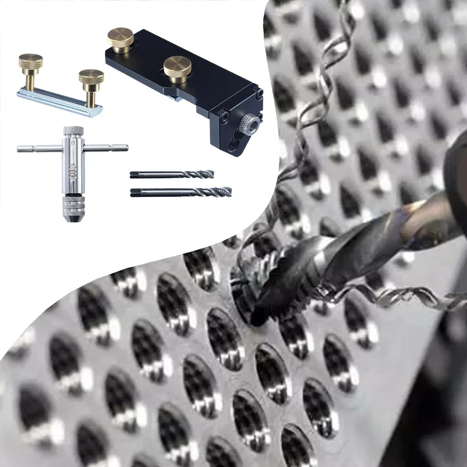 Guía de taladro de extrusión de aluminio, guía de taladro, cortador de plantilla, asistente de roscado, Hardware, barandilla, instalación de fabricación metalúrgica - imagen 4