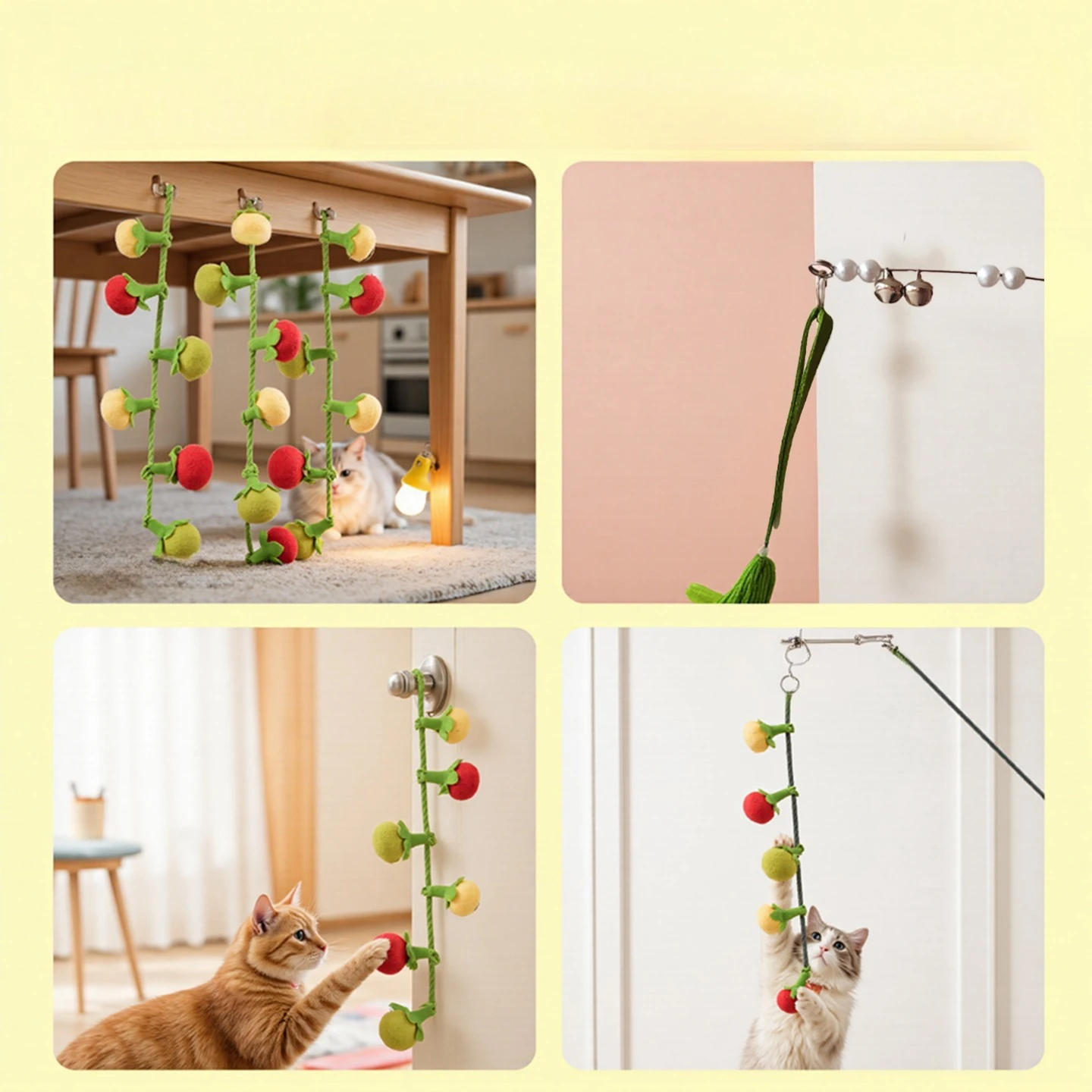 Palo interactivo para gatos con plumas y campanas – Alivia estrés - imagen 5