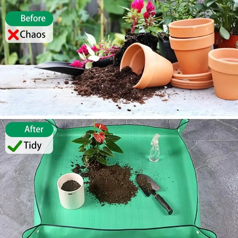 Estera plegable para plantar, almohadilla para macetas para jardinería casera, maceta reutilizable impermeable, suministros para el cuidado de plantas de jardín - imagen 2