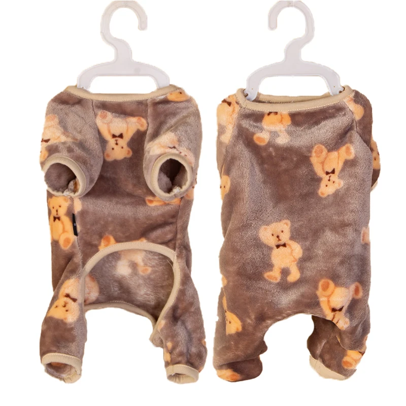 Pijamas suaves y cálidos de lana para perros pequeños, ropa para gatos, Bulldog Francés, mono para Chihuahua, caniche, monos Shih Tzu, suministros para perros - imagen 5