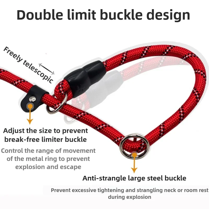 Collar antideslizante reflectante para perros, Collar para entrenamiento de mascotas, grande y mediano, tapón para caminar al aire libre, collares para cachorros, suministros deslizantes para mascotas - imagen 3