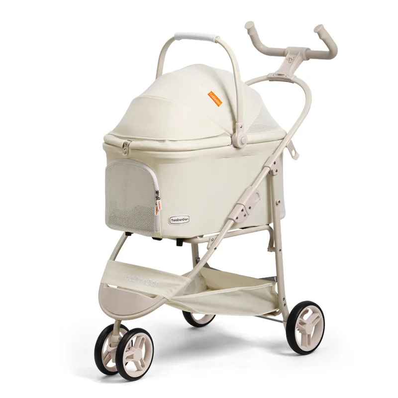 Carro para mascotas, ligero, plegable, para salir, andador separado para perros, gatos, cochecitos para perros pequeños y medianos