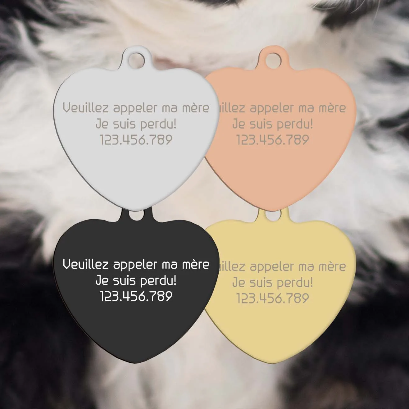 Placa identificativa corazón para perro - resistente y duradera - imagen 3