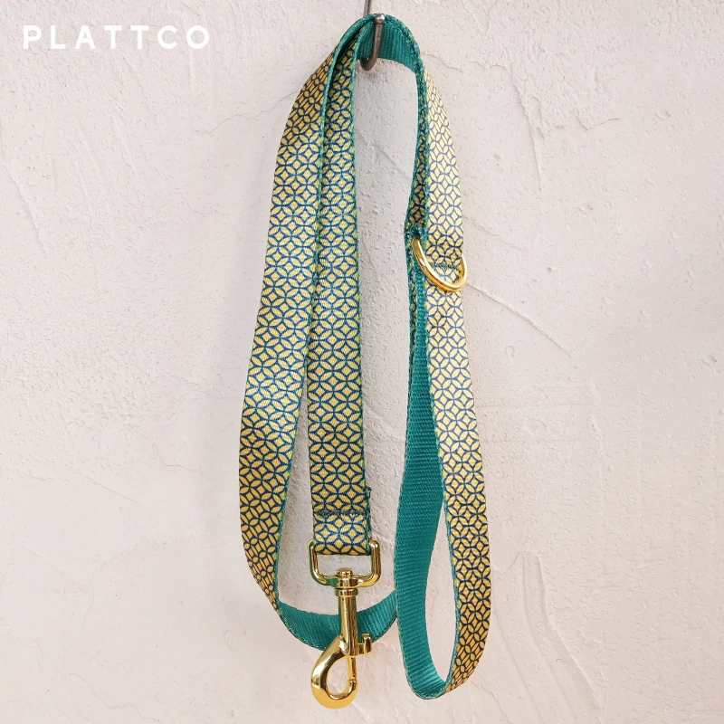 PLATTCO-Juego de perro de diseño único, acauladas estampado de monedas, hebilla dorada de alta calidad, tamaño 5, PDC305YG y PDL305YG