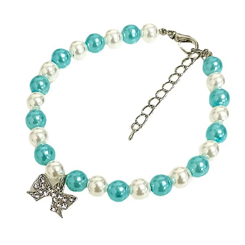 Collar lazo con perlas para perro – Ideal para bodas y celebraciones - imagen 3