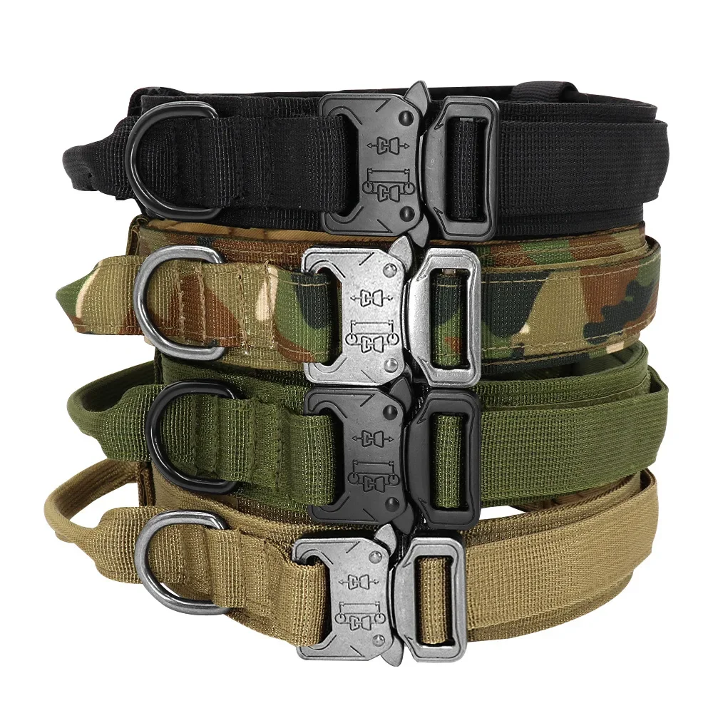 Collar de perro táctico Collar de perro de nailon de entrenamiento militar ajustable con hebilla de metal pesado para perros medianos y grandes - imagen 2